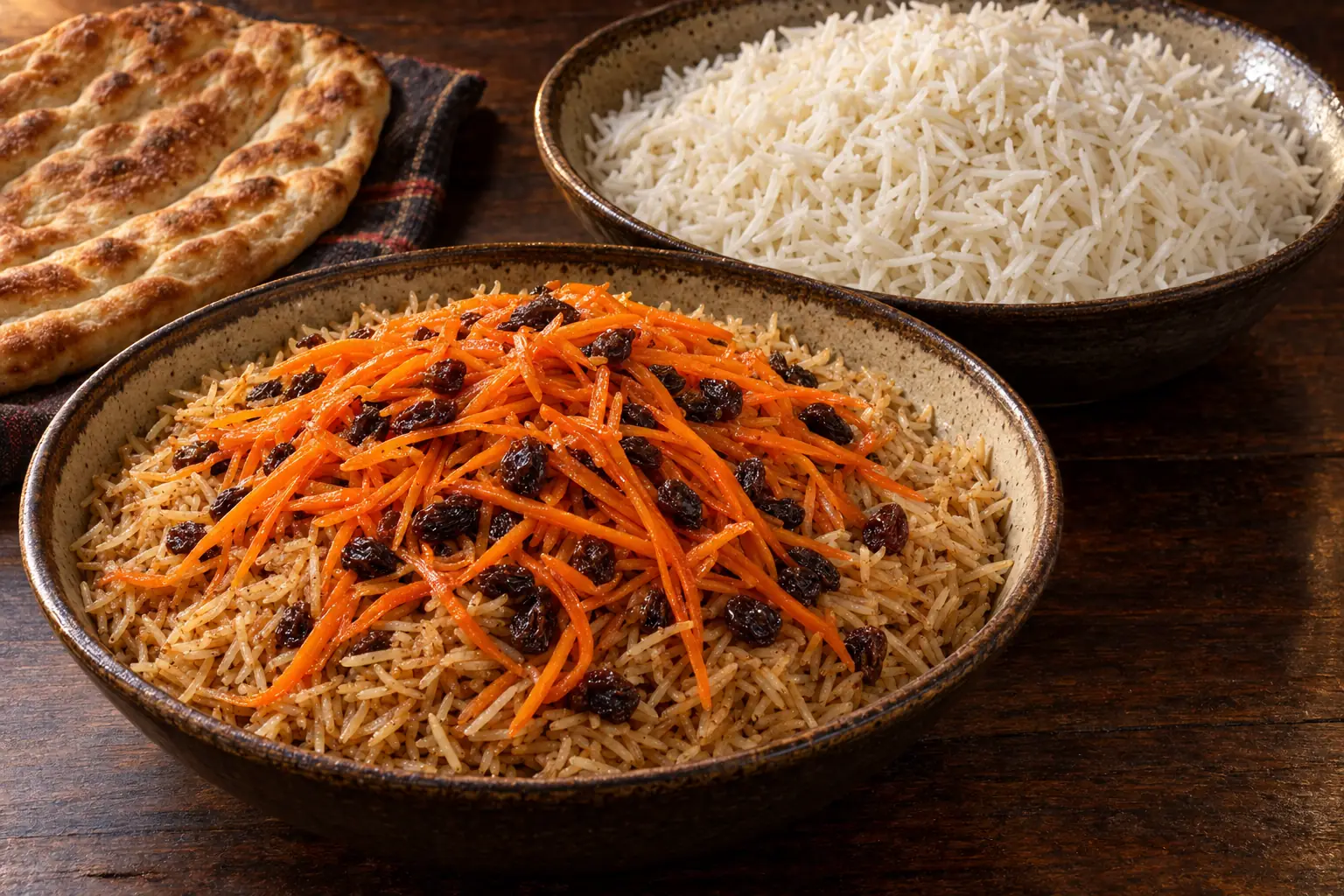 Illustrative presentation of Kabli and Chalaw rice for the table